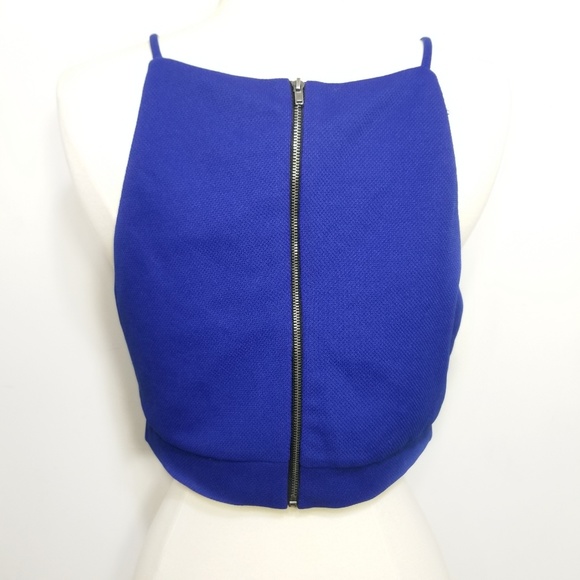 Forever 21 Cobalt Blue Textured Keyhole Halter Lrg - Picture 4 of 7